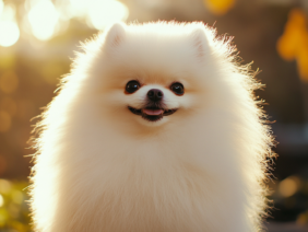 White_Pomerania_emerging_in_a_garden_with_lot_7d_0